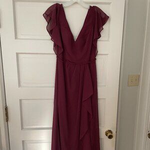 Floor length dress, Size 4, Burgundy/Wine Color